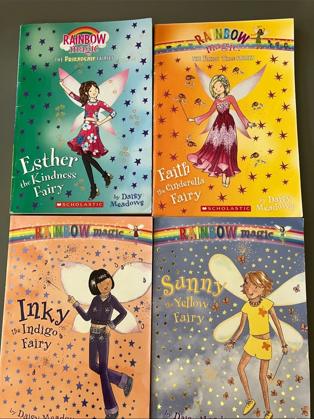 Rainbow Magic Fairy Book Set - Green, Yellow, Orange, Blue